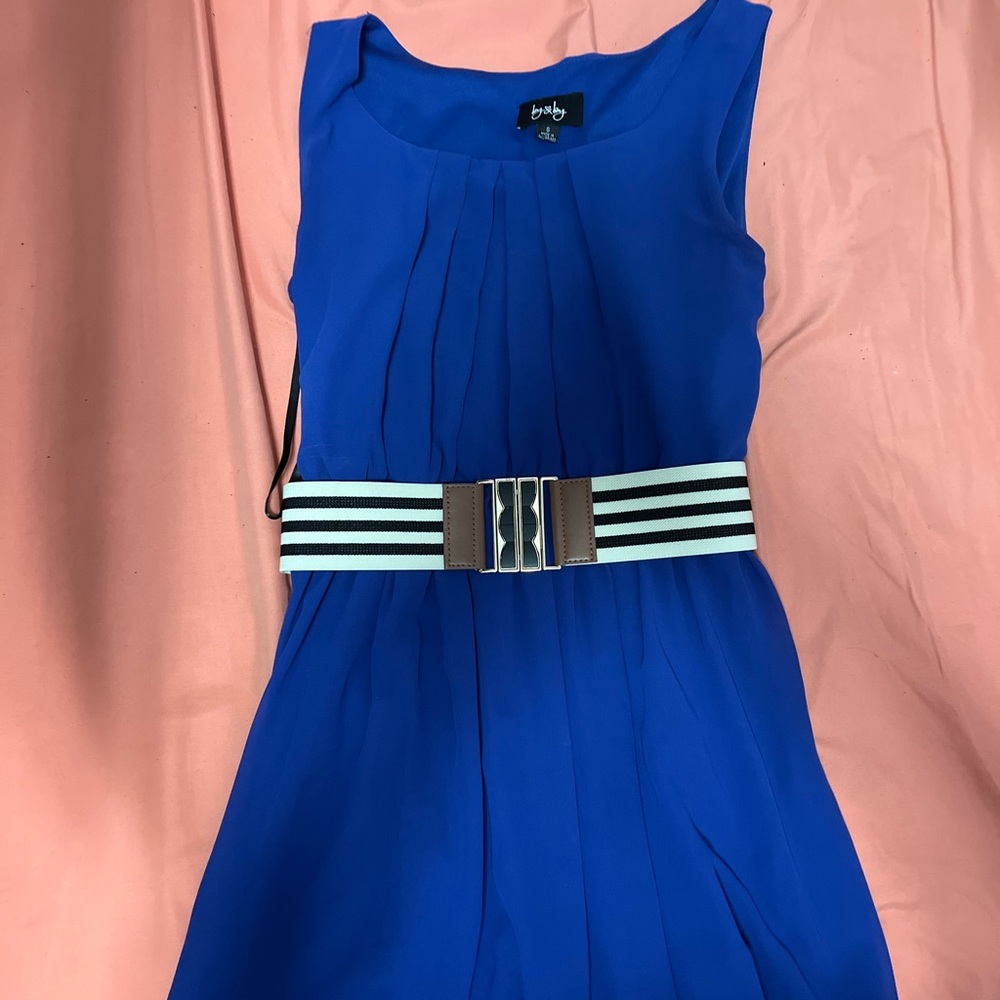 Blue dress with belt